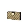 Gucci wallet in beige monogram canvas and brown leather - 00pp thumbnail