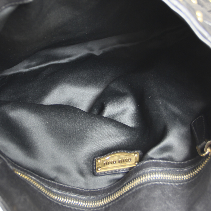 Miu Miu en cuero acolchado negro - Detail D3