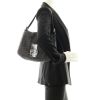 Fendi Big Mama in grey whool and black leather - Detail D1 thumbnail