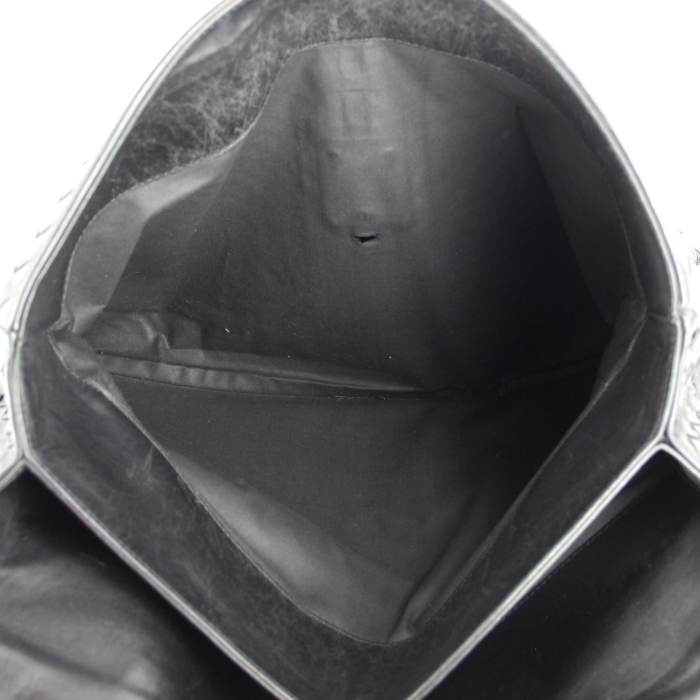 Porte-documents Bottega Veneta en cuir intrecciato noir - Detail D2