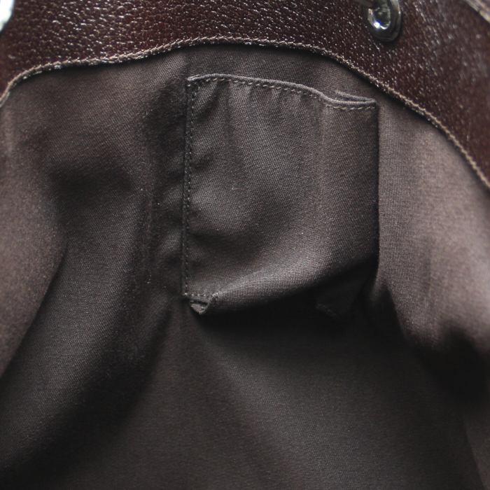 Shopping bag in beige monogram canvas and brown leather - Detail D3