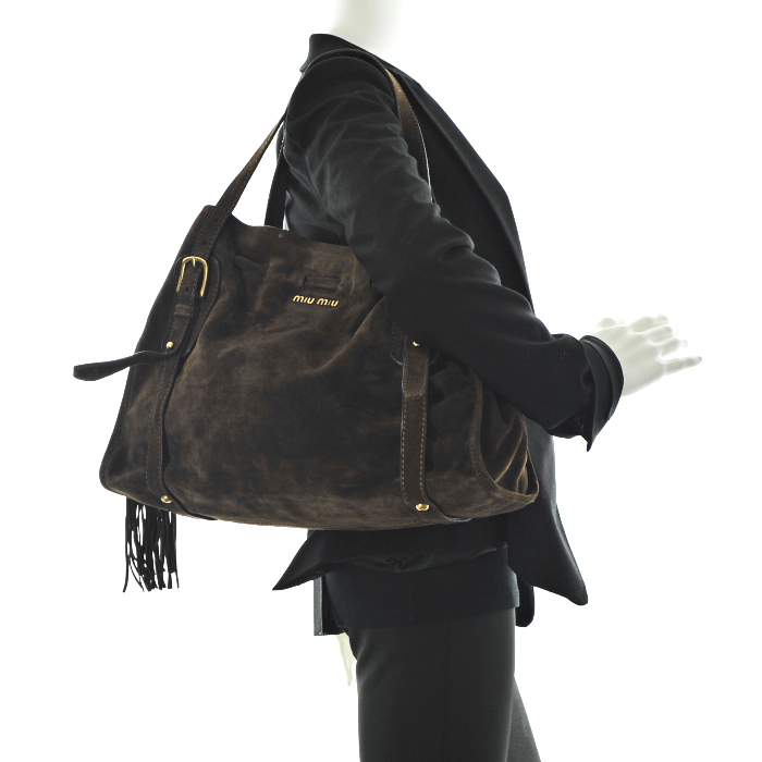 Miu Miu en daim marron  - Detail D1