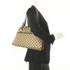 Gucci in beige monogrammed canvas and brown leather - Detail D1 thumbnail