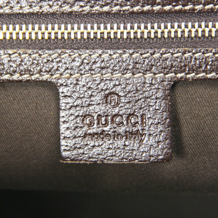 Gucci en toile monogram beige et cuir marron - Detail D3