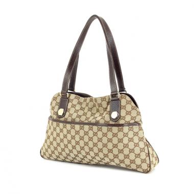 Bolso de mano en lona Monogram beige y cuero marrón