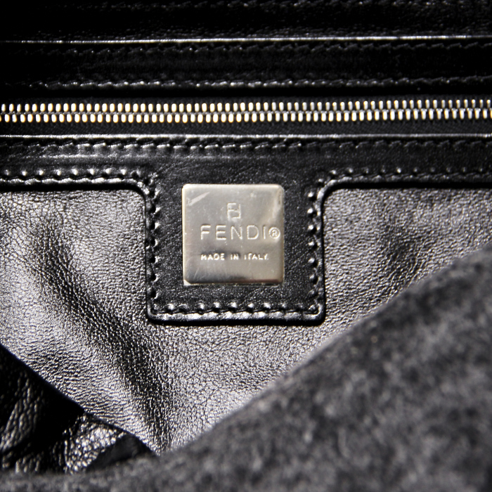 Bolso de mano Baguette en tweed Monogram dos tonos gris - Detail D3
