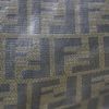 Fendi Shopping bag in tela monogram cerata marrone e pelle verniciata nera - Detail D4 thumbnail
