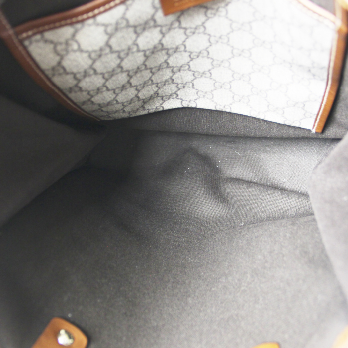 Gucci en toile monogram beige et cuir marron - Detail D2