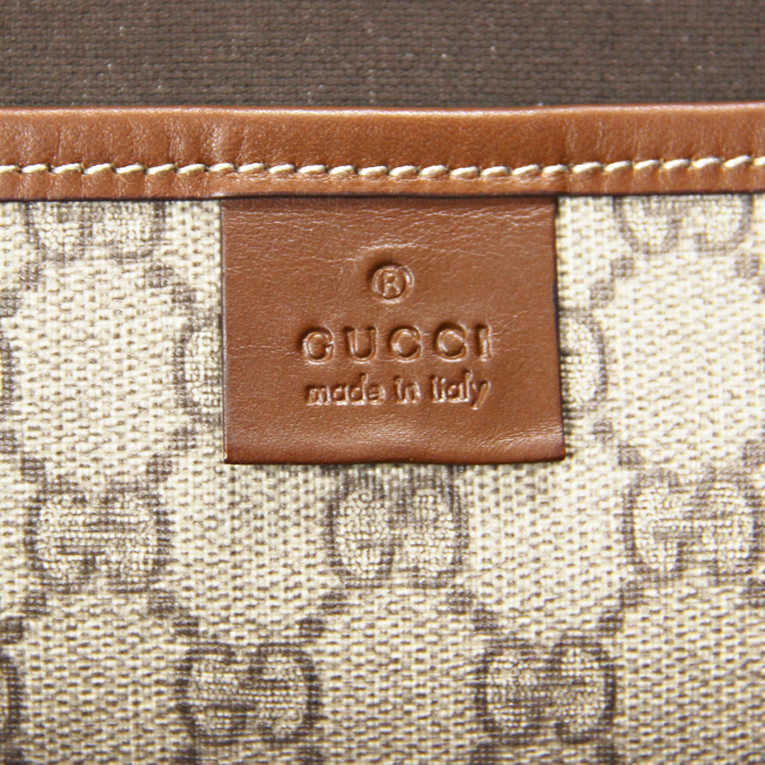 Gucci en toile monogram beige et cuir marron - Detail D3