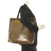 Gucci in beige monogram canvas and brown leather - Detail D1 thumbnail