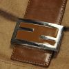 Fendi Baguette handbag in beige canvas and brown leather - Detail D4 thumbnail