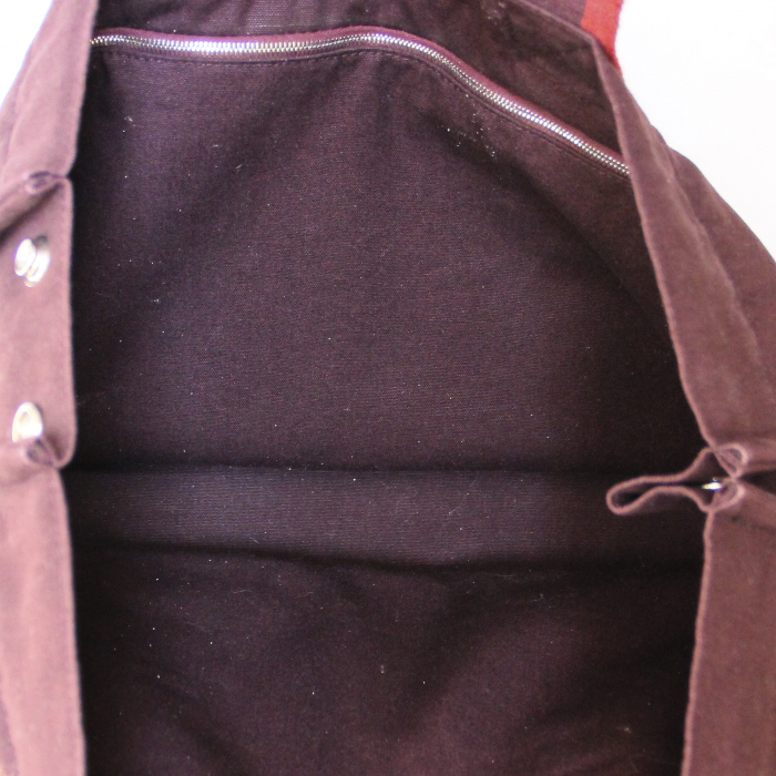 Sac cabas Toto bag en toile bordeaux - Detail D2