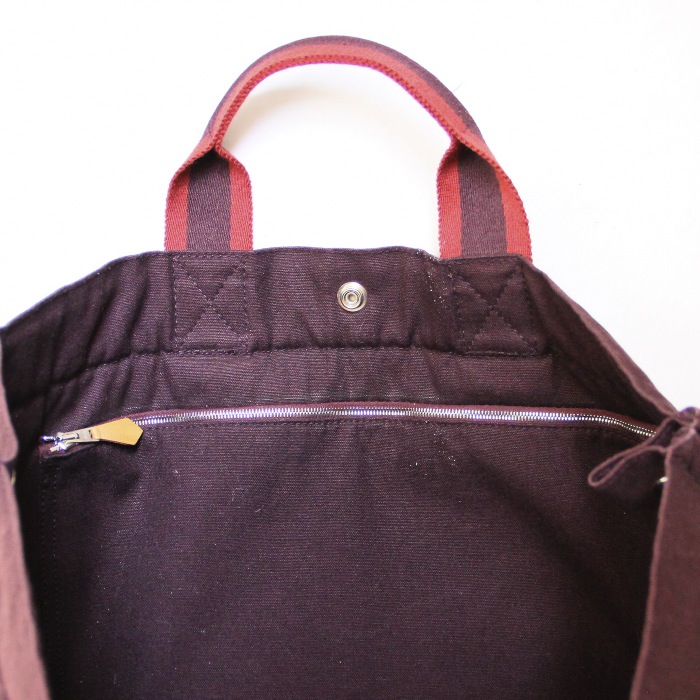 Sac cabas Toto bag en toile bordeaux - Detail D3