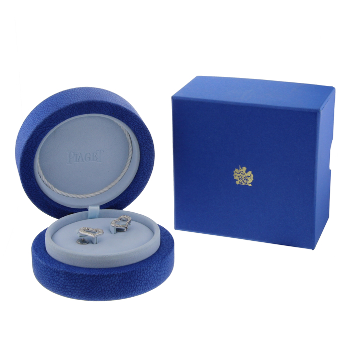 Piaget paire de boucles d'oreilles Coeur en or blanc et diamants - Detail D1