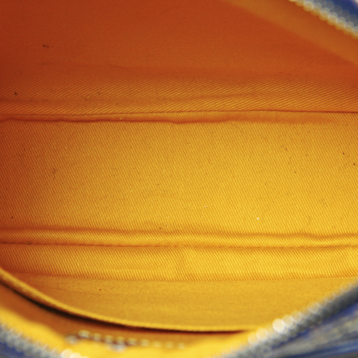 Goyard Yona en toile monogrammé et cuir bleu - Detail D2