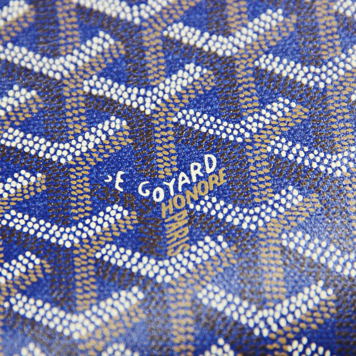 Goyard Yona en toile monogrammé et cuir bleu - Detail D5
