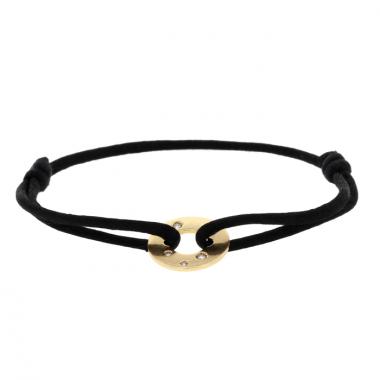 Dinh Van yellow gold and diamonds Cible bracelet