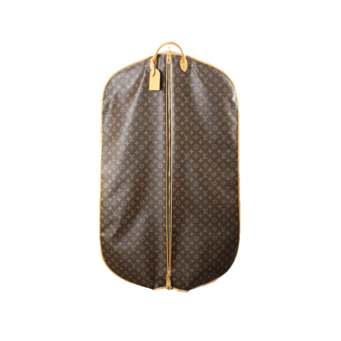 Louis Vuitton Housse porte-habits en toile monogram et cuir naturel - Detail D1