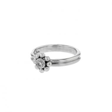 Tiffany and Co white gold and diamond Flower ring