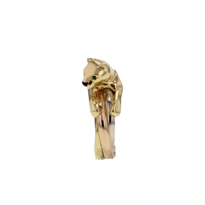 Cartier bague panthère 3 ors, émeraudes et onyx - Detail D1