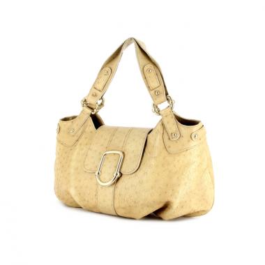 Giorgio Armani in beige leather with ostrich pattern