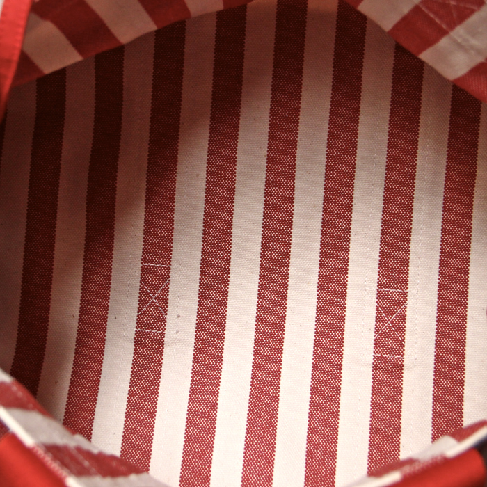 Hermès Cannes in red and white canvas - Detail D2