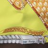 Foulard Hermes Carre Hermes en twill de soie rouge jaune et marron - Detail D2 thumbnail