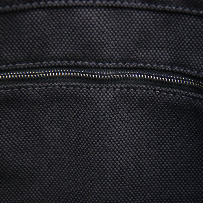 Shopping bag Toto bag in tela grigia e pelle nera - Detail D3