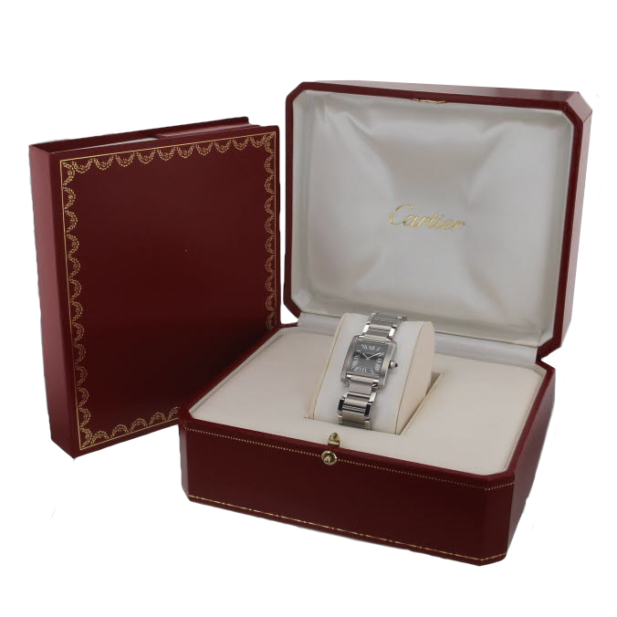 Cartier Tank Française in stainless steel Ref :  2384 - Detail D1