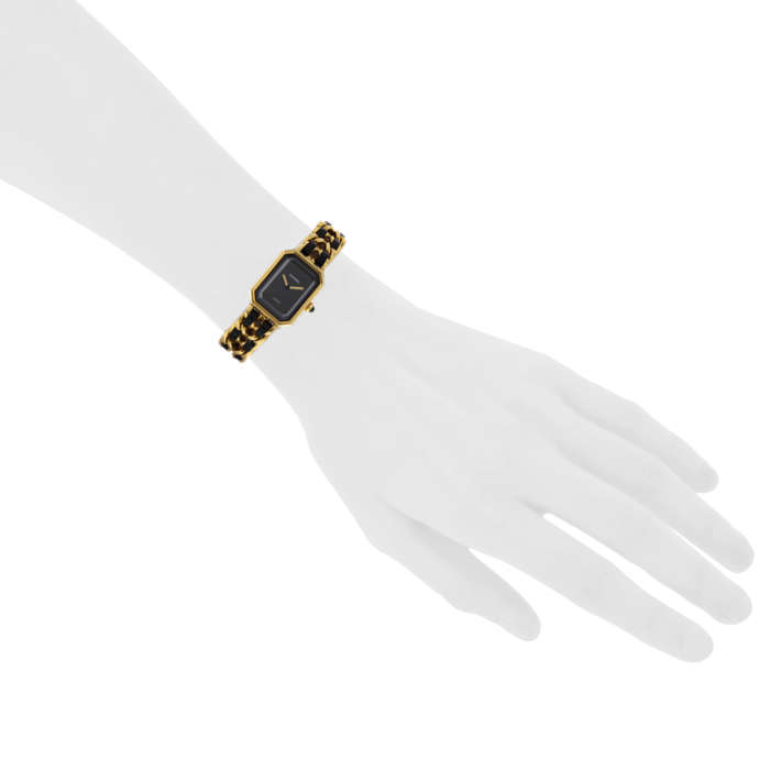 Montre Chanel Première en plaqué or avec lanière en cuir Taille M Vers 1990  - Detail D1