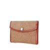Hermes Rio pouch in beige and brick red braided canvas and brick red leather - 00pp thumbnail