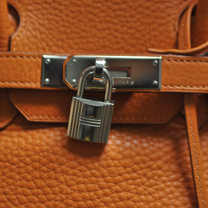 Hermès Birkin 30 cm en cuir orange   - Detail D5