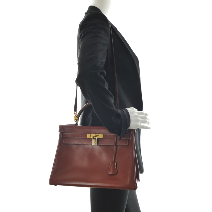 Hermès Kelly 32 cm Bag in brick leather - Detail D2