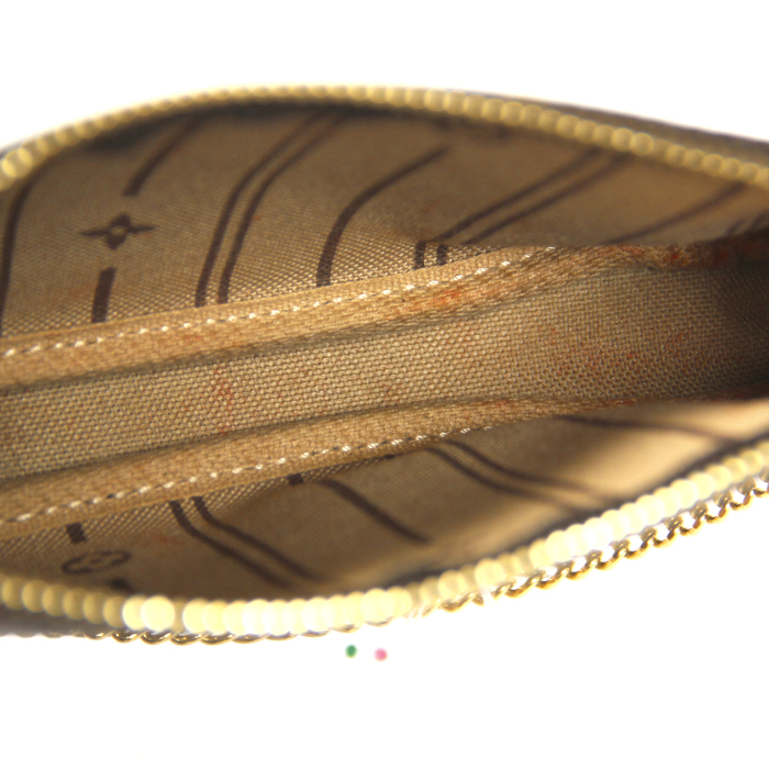 Louis Vuitton mini clutch limited edition in monogram canvas and natural leather - Detail D2