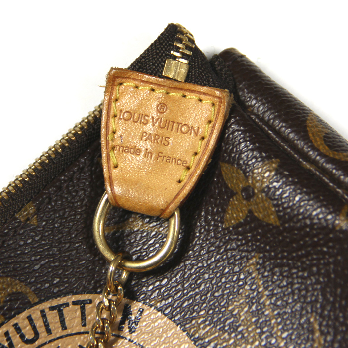 Louis Vuitton mini clutch limited edition in monogram canvas and natural leather - Detail D3