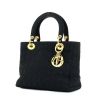Dior sac à main moyen modèle en toile cannage noir - 00pp thumbnail