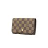 Louis Vuitton Porte-tresor in ebony damier canvas and brown leather - 00pp thumbnail