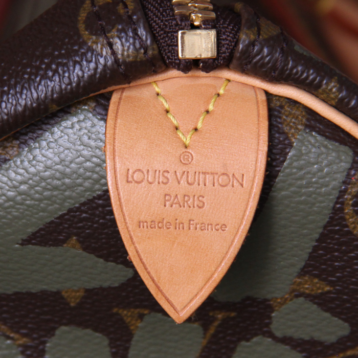 Louis Vuitton Keepall 50 limited edition Stephen Sprouse in monogram canvas and natural leather - Detail D3