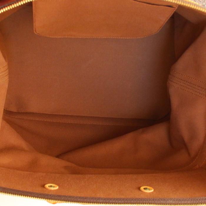 Bolsa de viaje Louis Vuitton Cruiser modelo mediano en lona Monogram y cuero natural - Detail D2