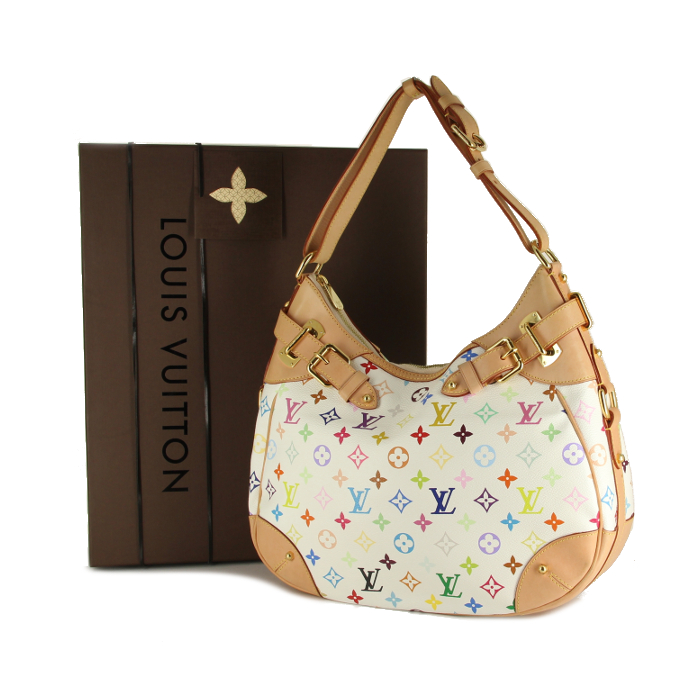 Louis Vuitton "Greta" limited edition in multicolor monogram canvas and natural leather - Detail D1