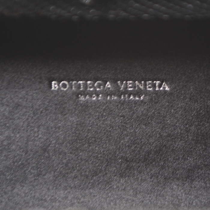 Bottega Veneta clutch Knot intrecciato woven in black canvas and lizard - Detail D3
