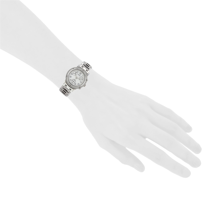 Hermès Clipper stainless steel chronograph white dial Ref : CL1.310 Circa 2000 - Detail D1