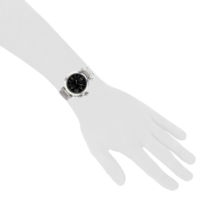 Cartier Pasha watch in stainless steel Ref : 2324 Circa 2000 - Detail D1