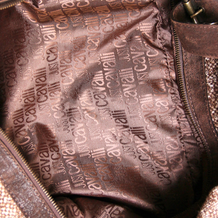 Bolso en jersey y ante marrón - Detail D4