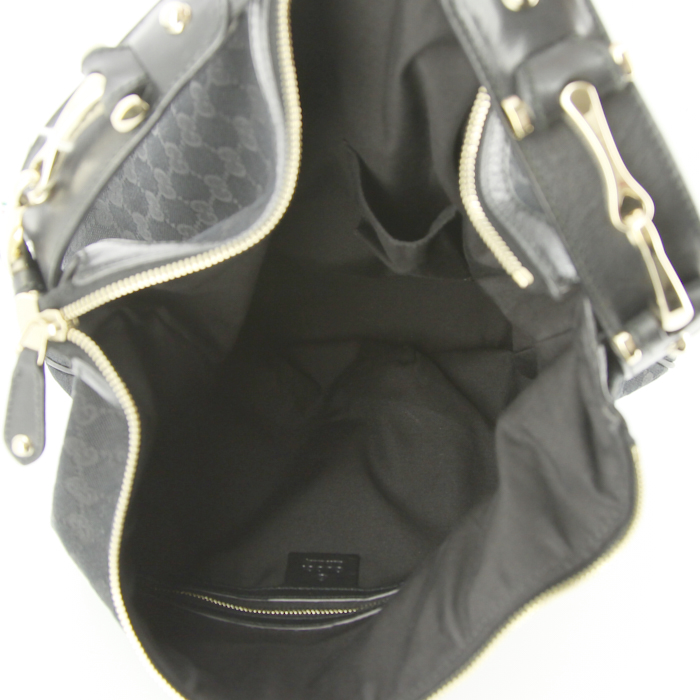 Gucci Pelham Handbag in monogram canvas and black leather - Detail D2