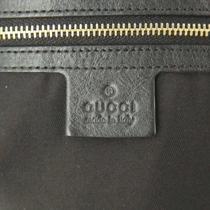 Gucci Pelham Handbag in monogram canvas and black leather - Detail D3