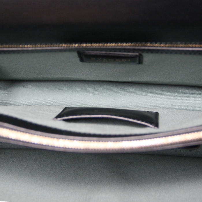 Bulgari Serpenti medium size in black leather - Detail D5