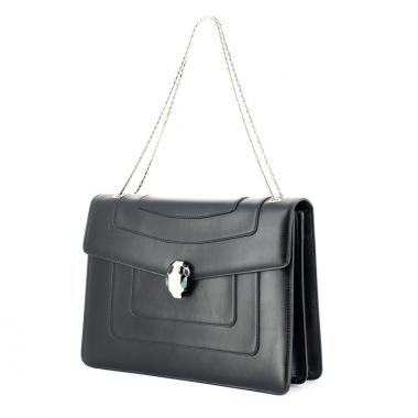 Bulgari Serpenti moyen modèle en cuir noir