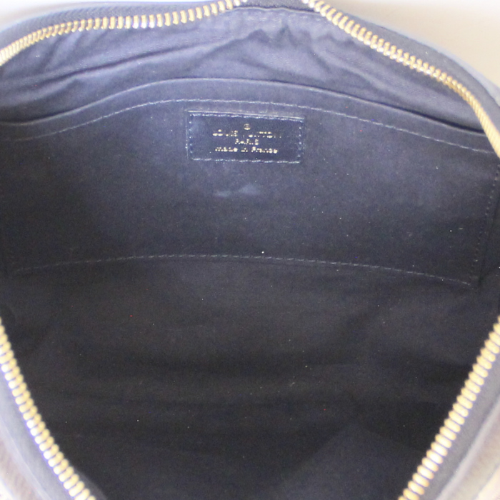 Sac à main en toile monogram Idylle et cuir bleu - Detail D2