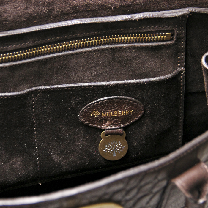 Mulberry Bayswater in brown leather imitated crocodile - Detail D3